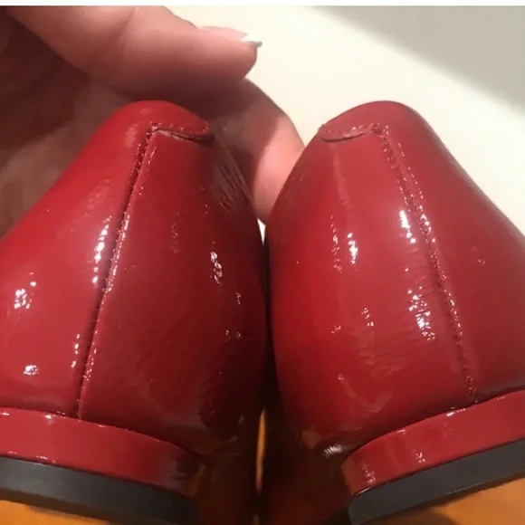GUCCI Red Salandia Peep Toe Flats Size 40 (US 10) - Picture 3 of 9